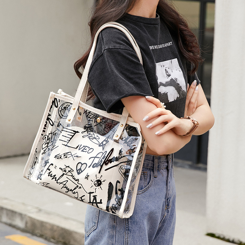 Women's bag2021New Printed Mother and Child Bag Women's Leisure Trend Letter One Shoulder Mobile Bag Large Capacity Foreign Trade Bag