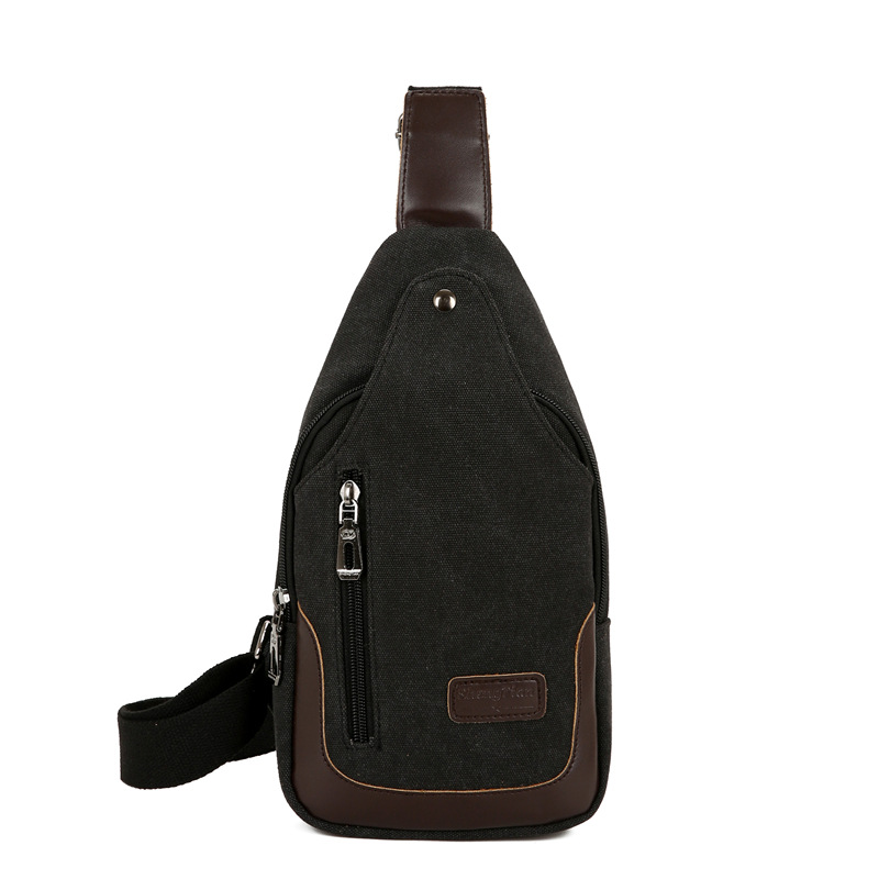 Bag2021New men's chest bag, canvas bag, crossbody bag, men's bag, shoulder bag, Korean version, small backpack, casual waist bag