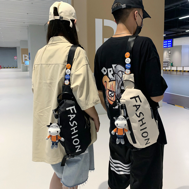 China-Chic net red chest bag for menins Fashion sports student shoulder bag casual boy waist bag female couple messenger bag