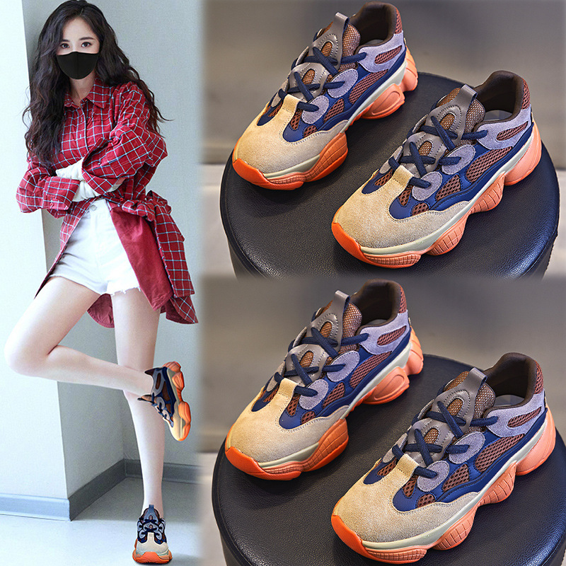 Absorbing Film Sole Dad Shoes Girl Autumn2021New Single Shoe Casual Running and Sports Shoes for Women's Heightening Genuine Leather Shoes Trend