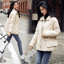 2021Winter new fashion stand collar Down jacket with chain bag